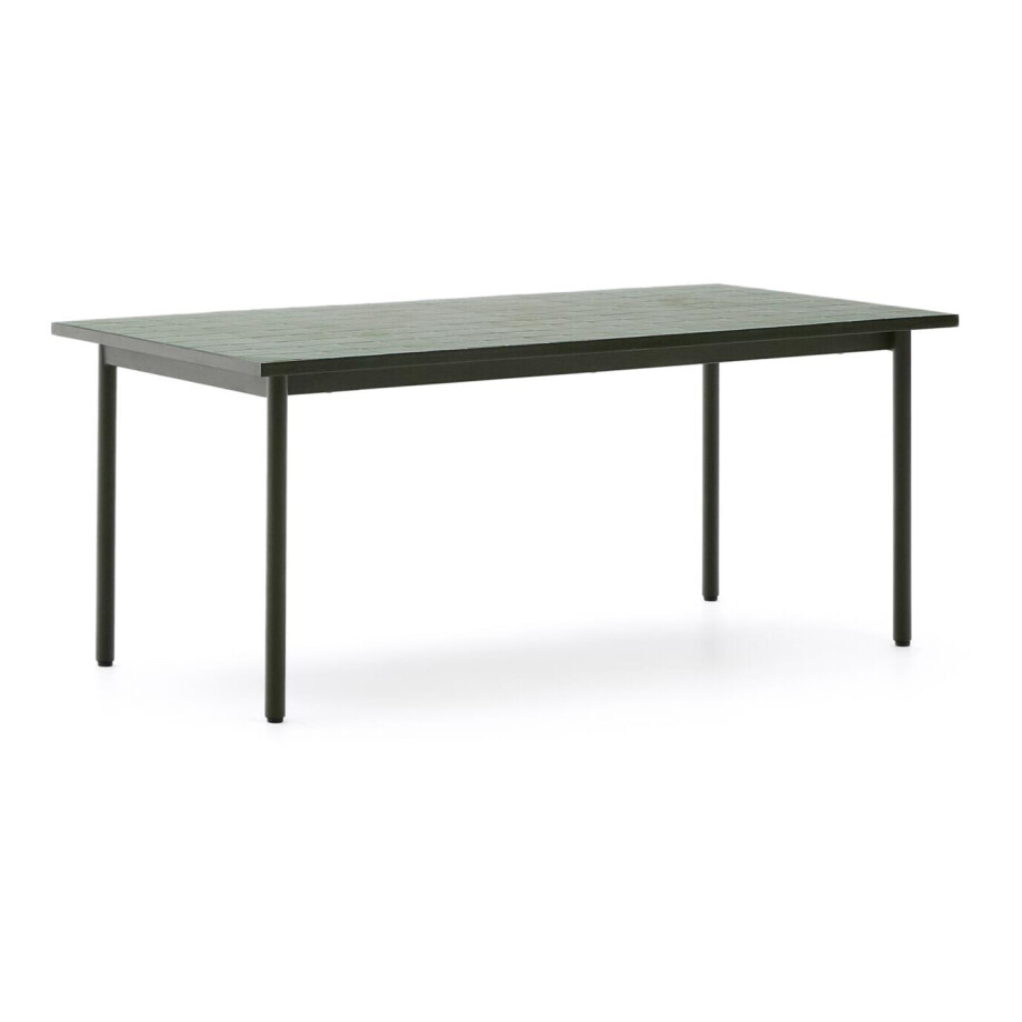 Kave Home Outdoor Eettafel 'Maurina' Cement en staal, 223 x 101cm, kleur Groen Kave Home Outdoor Eettafel 'Maurina' Cement en staal, 223 x 101cm, kleur Groen afbeelding 1
