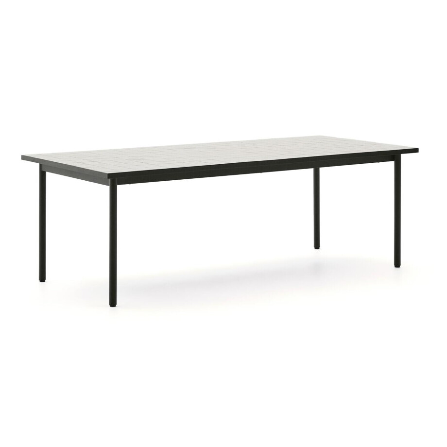 Kave Home Outdoor Eettafel 'Maurina' Cement en staal, 223 x 101cm, kleur Wit Kave Home Outdoor Eettafel 'Maurina' Cement en staal, 223 x 101cm, kleur Wit afbeelding 1