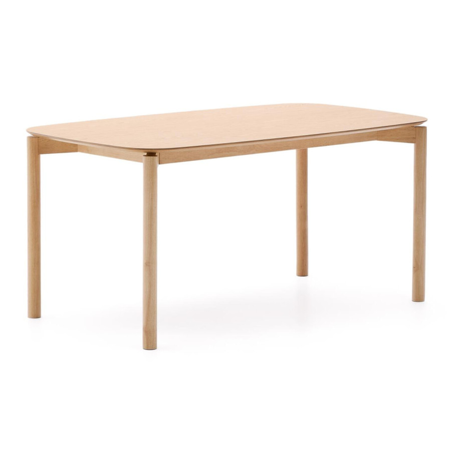 Kave Home Eettafel 'Indara' Essen en rubberhout, 160 x 90cm afbeelding 1