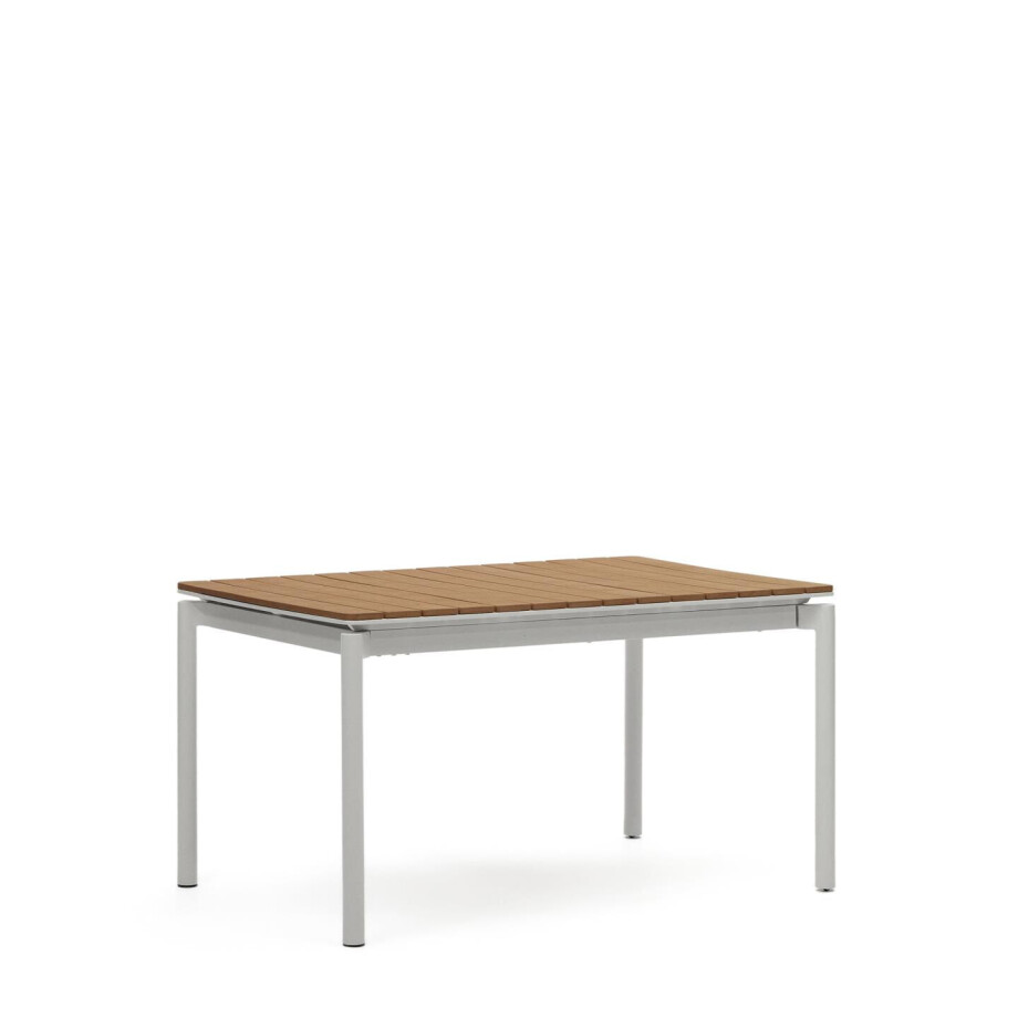 Kave Home Uitschuifbare Tuintafel 'Canyelles' 140/200 x 90cm, kleur Naturel/Lichtgrijs afbeelding 1