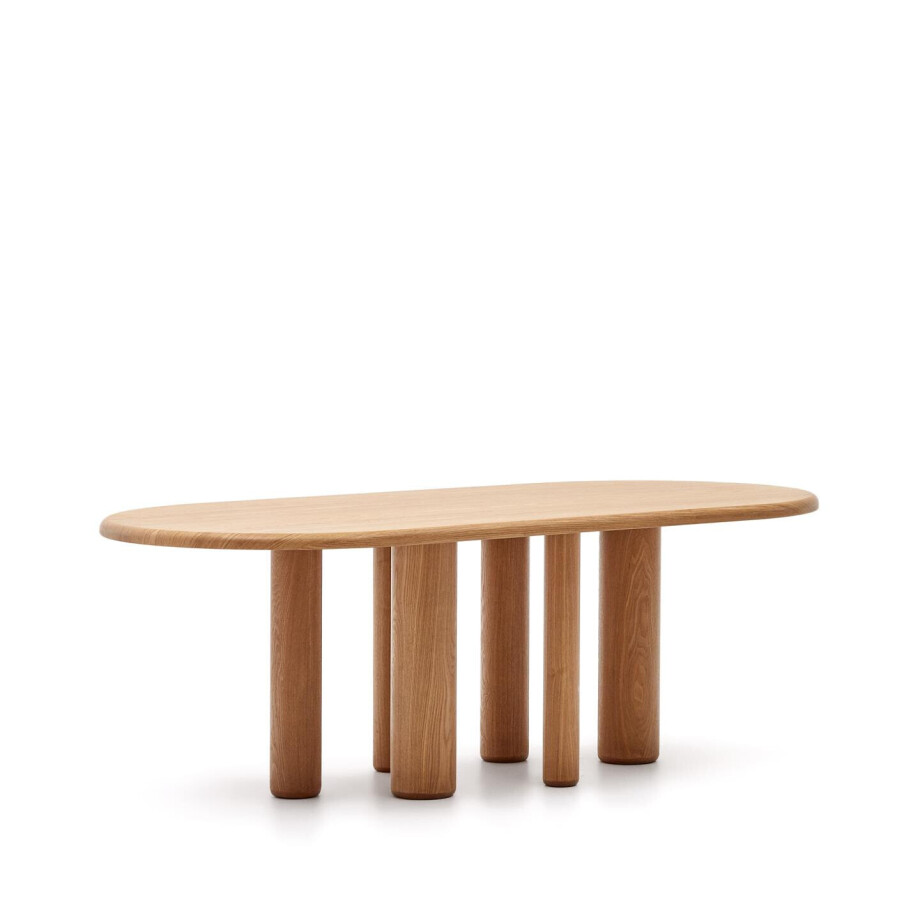 Kave Home Ovale Eettafel 'Mailen' Essenhout, 220 x 105cm, kleur Naturel Kave Home Ovale Eettafel 'Mailen' Essenhout, 220 x 105cm, kleur Naturel afbeelding 1