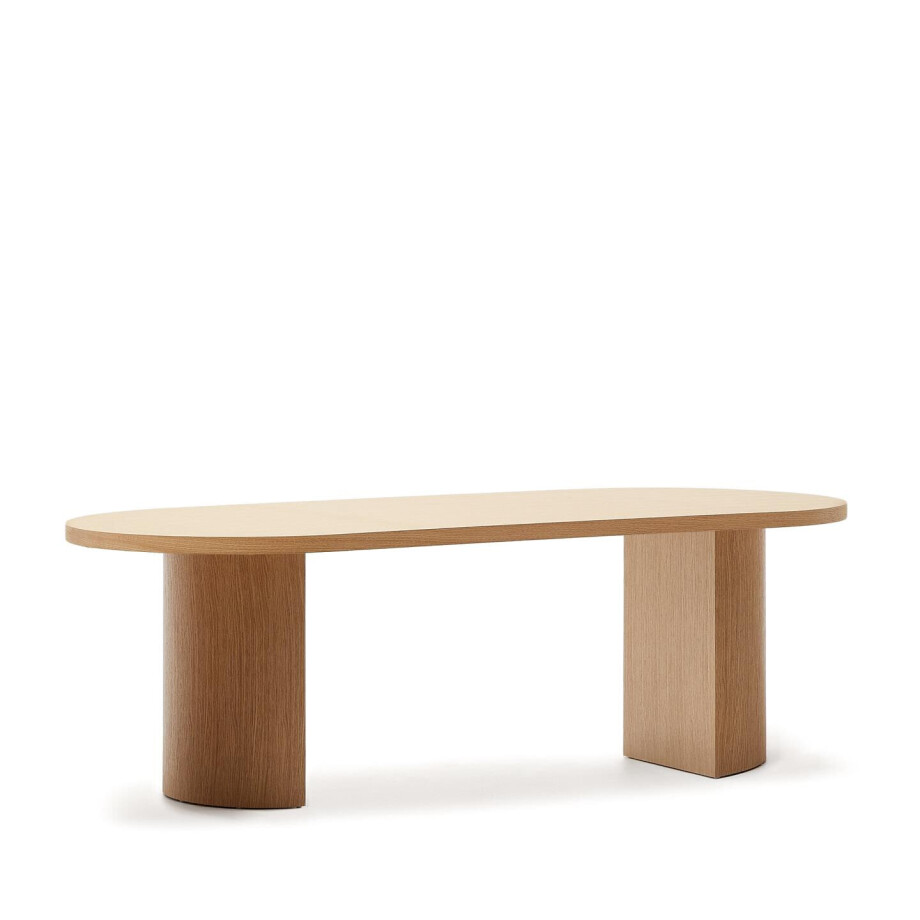 Kave Home Ovale Eettafel 'Nealy' Eikenfineer, 240 x 100cm afbeelding 