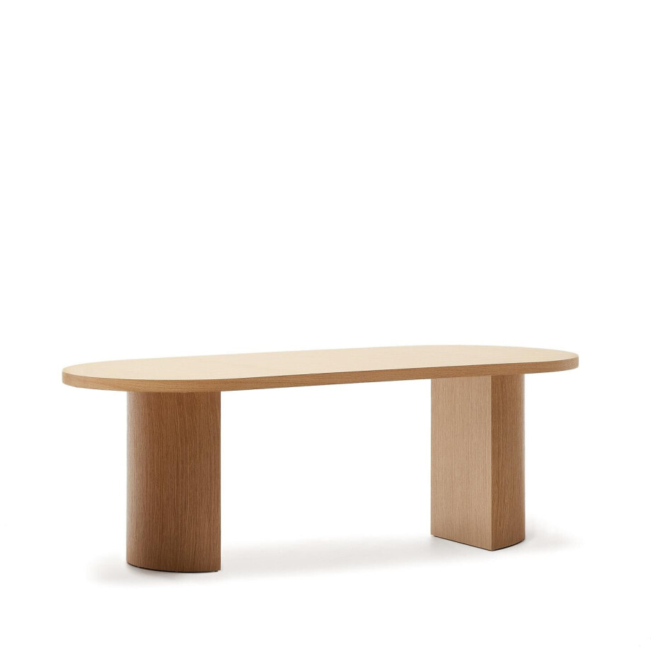 Kave Home Ovale Eettafel 'Nealy' Eikenfineer, 200 x 100cm afbeelding 