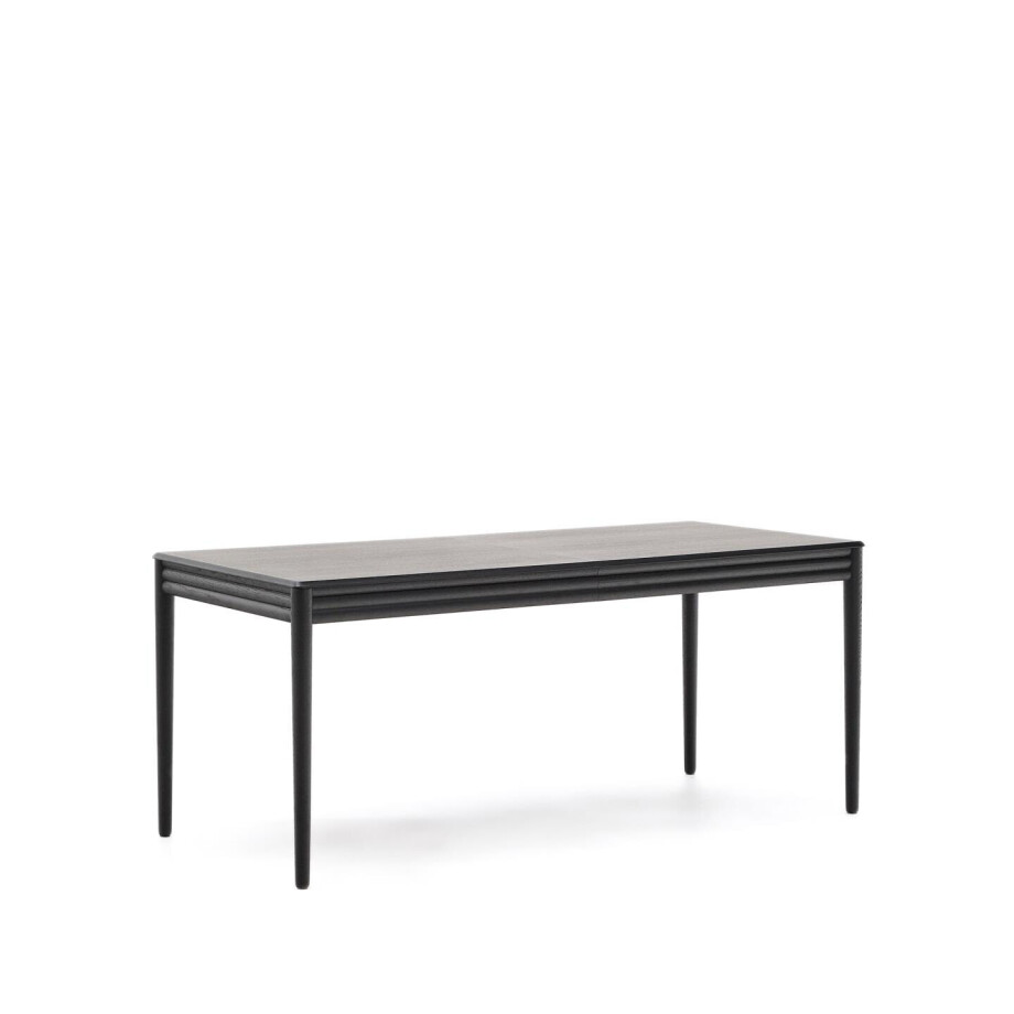 Kave Home Uitschuifbare Eettafel 'Lenon' Eikenhout, 160-200 x 90cm, kleur Zwart Kave Home Uitschuifbare Eettafel 'Lenon' Eikenhout, 160-200 x 90cm, kleur Zwart afbeelding 1
