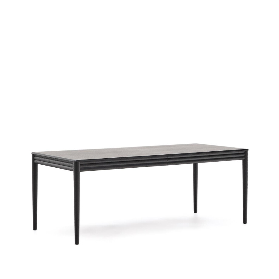 Kave Home Uitschuifbare Eettafel 'Lenon' Eikenhout, 200-280 x 90cm, kleur Zwart afbeelding 1