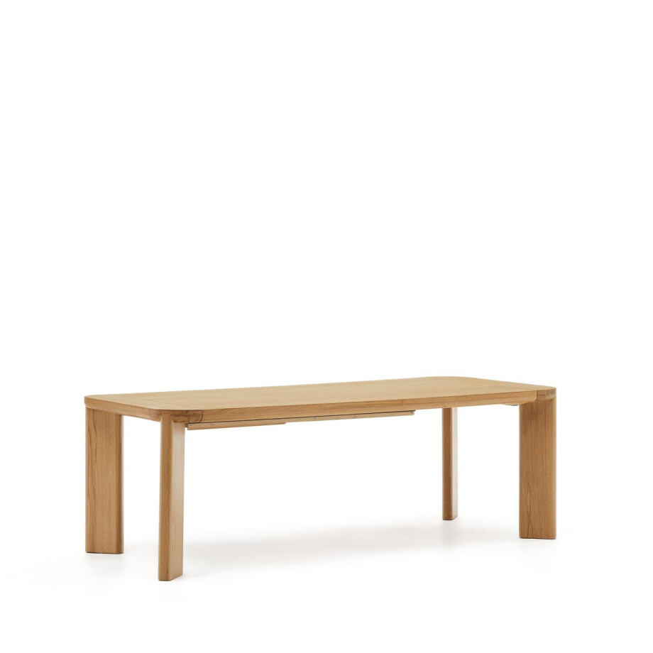 Kave Home Uitschuifbare Eettafel 'Jondal' Eikenhout, 200/280 x 100cm afbeelding 