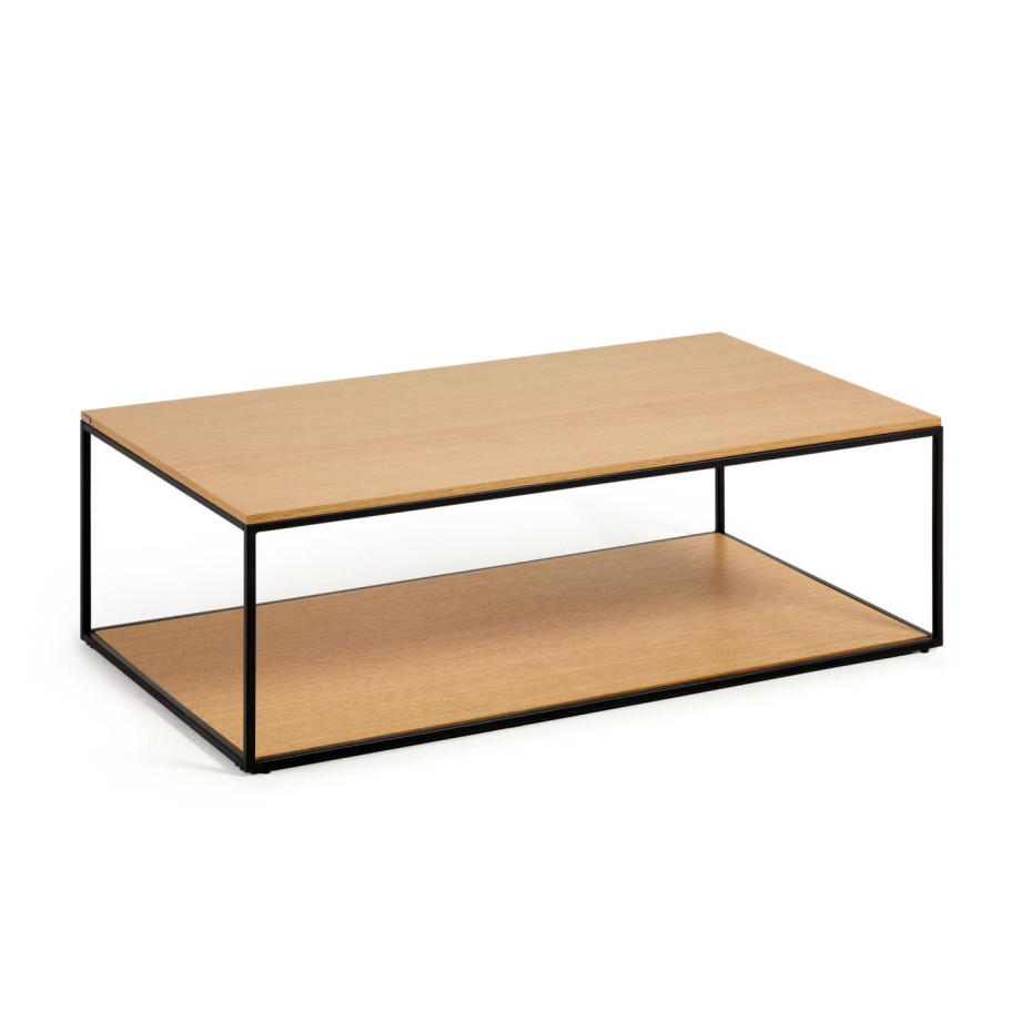 Kave Home Salontafel 'Yoana' Eiken en metaal, 110 x 60cm afbeelding 