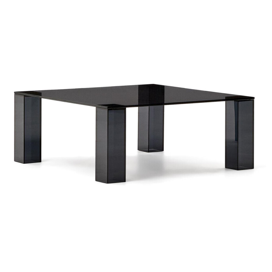 Kave Home Salontafel 'Adularia' Glas, 85 x 85cm, kleur Donkergrijs afbeelding 1