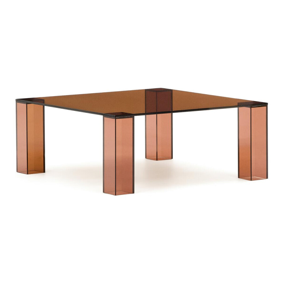 Kave Home Salontafel 'Adularia' Glas, 85 x 85cm, kleur Bruin afbeelding 1
