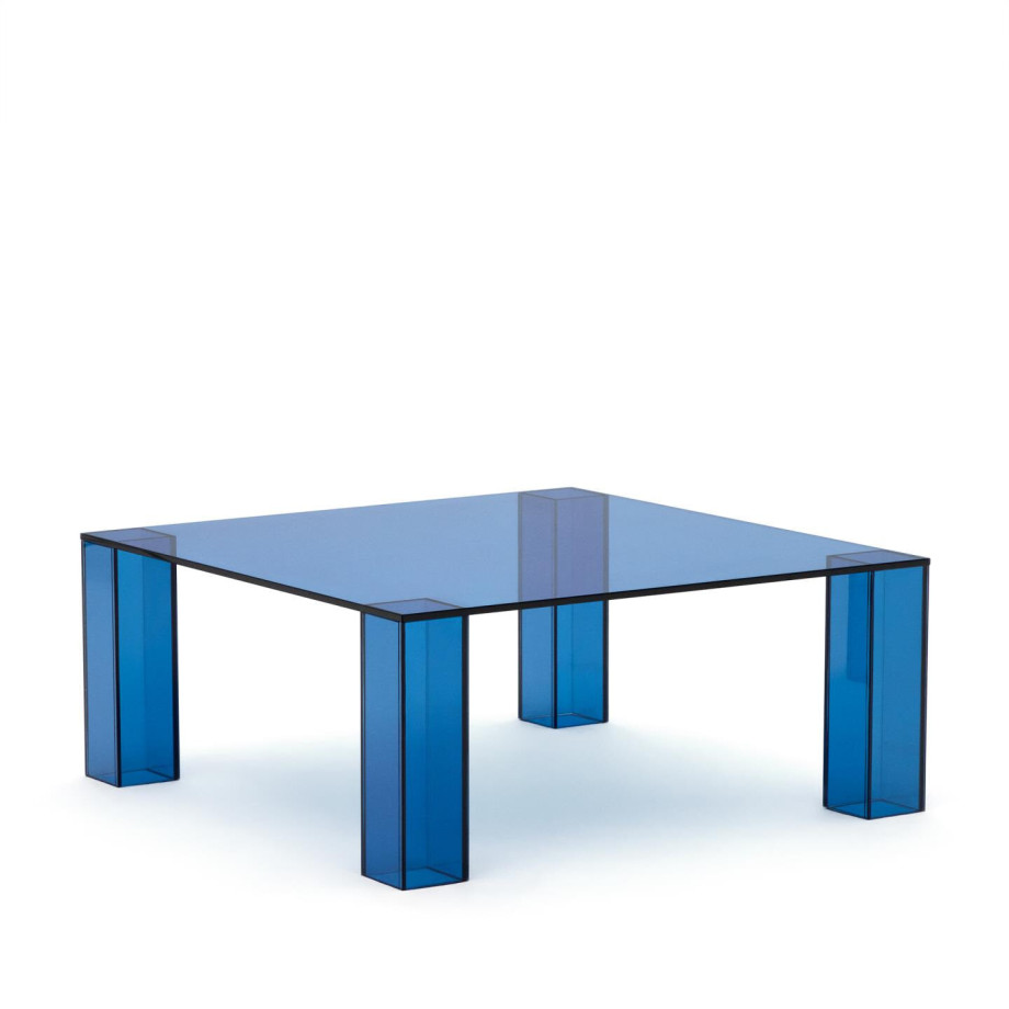 Kave Home Salontafel 'Adularia' Glas, 85 x 85cm, kleur Blauw afbeelding 1