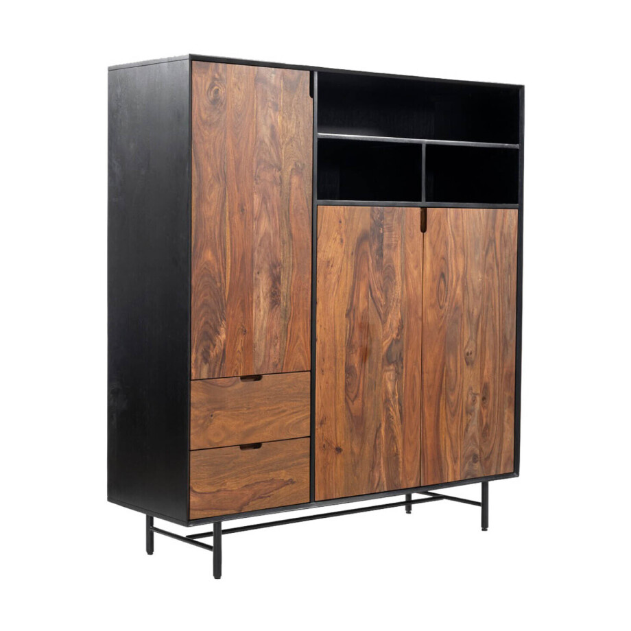 Tower Living Wandkast 'Taviano' Sheesham- en mangohout, 150 x 135cm Tower Living Wandkast 'Taviano' Sheesham- en mangohout, 150 x 135cm afbeelding