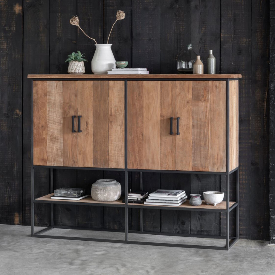DTP Home Opbergkast 'Beam' Teakhout, 180 x 140cm, kleur Naturel DTP Home Opbergkast 'Beam' Teakhout, 180 x 140cm, kleur Naturel afbeelding 1