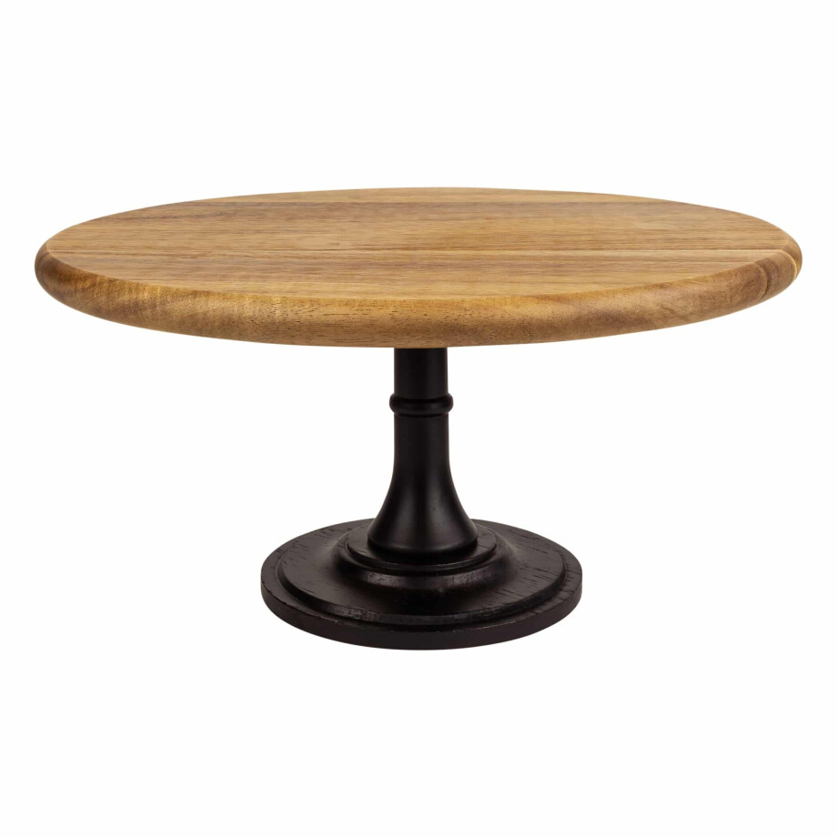 Krumble Taartplateau - Hout - Diameter 30 cm - Zwart en bruin Krumble Taartplateau - Hout - Diameter 30 cm - Zwart en bruin afbeelding 1
