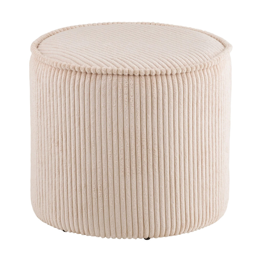 Talia ribstof poef beige - Ø40 Talia ribstof poef beige - Ø40 afbeelding 1