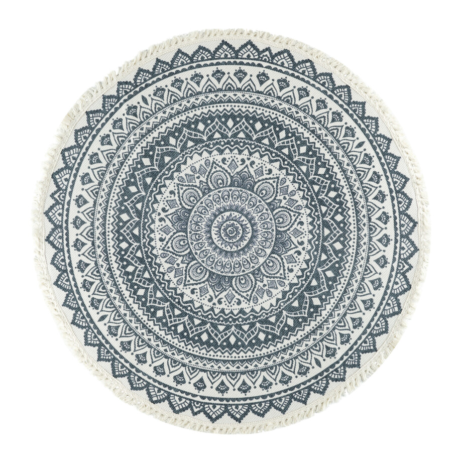 QUVIO Vloerkleed - Mandala - Rond afbeelding 1