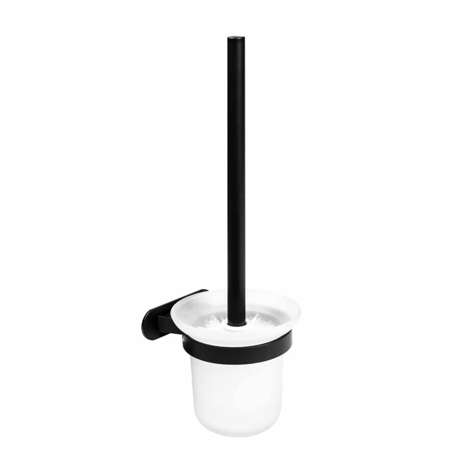QUVIO Toiletborstelhouder - Metaal en glas QUVIO Toiletborstelhouder - Metaal en glas afbeelding 1