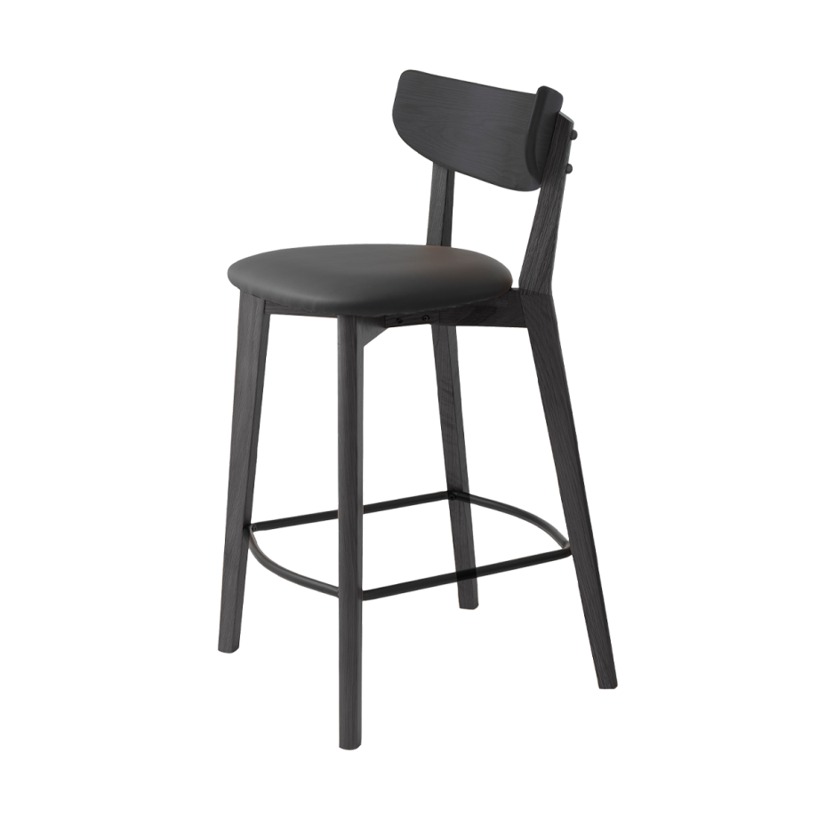 Jack houten barkruk zwart - 65 cm Jack houten barkruk zwart - 65 cm afbeelding 1