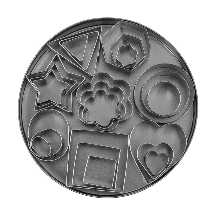 Krumble Uitsteekvormpjes - Set van 24 - Metaal - Zilver afbeelding 1