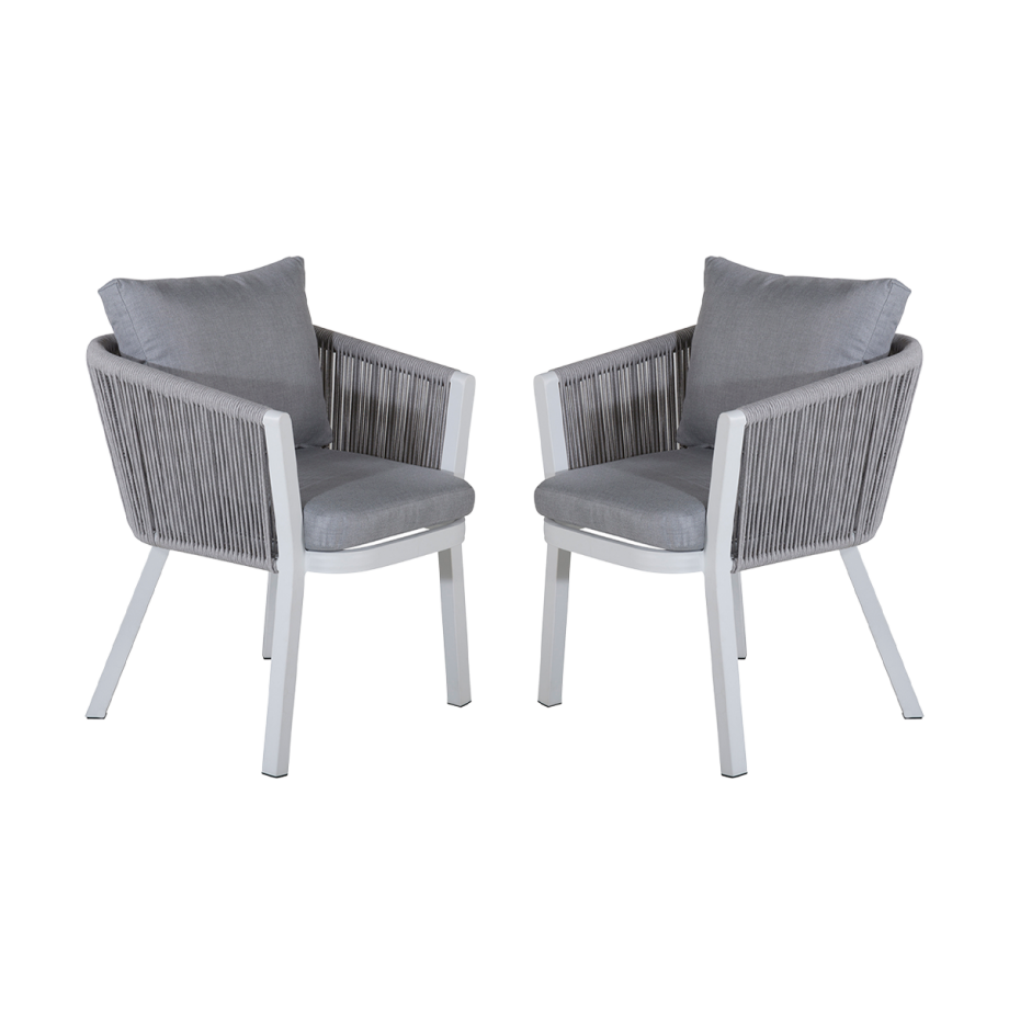 Elly aluminium tuinstoel grijs - set van 2 Elly aluminium tuinstoel grijs - set van 2 afbeelding 1