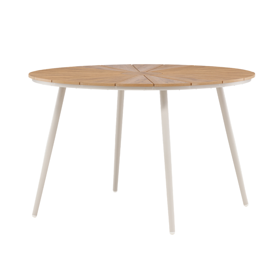 Denzel polywood ronde tuintafel beige - Ø 120 cm afbeelding 1