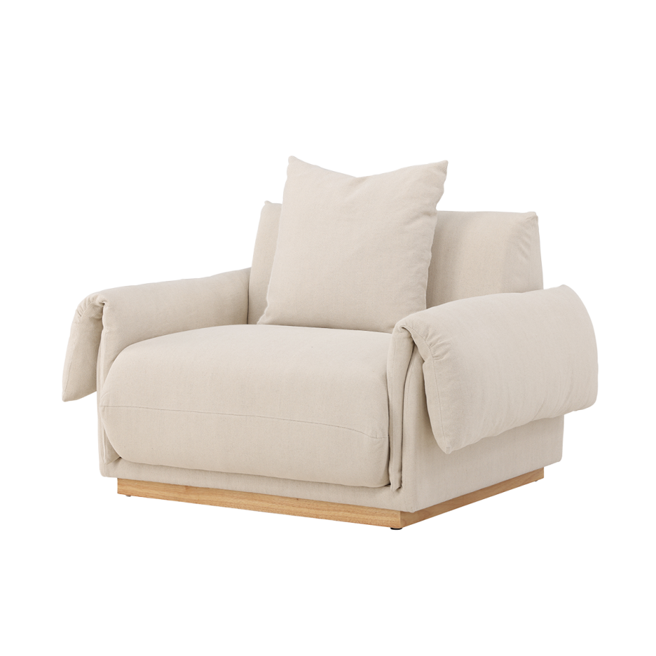 Rikki gestoffeerde fauteuil beige afbeelding 1