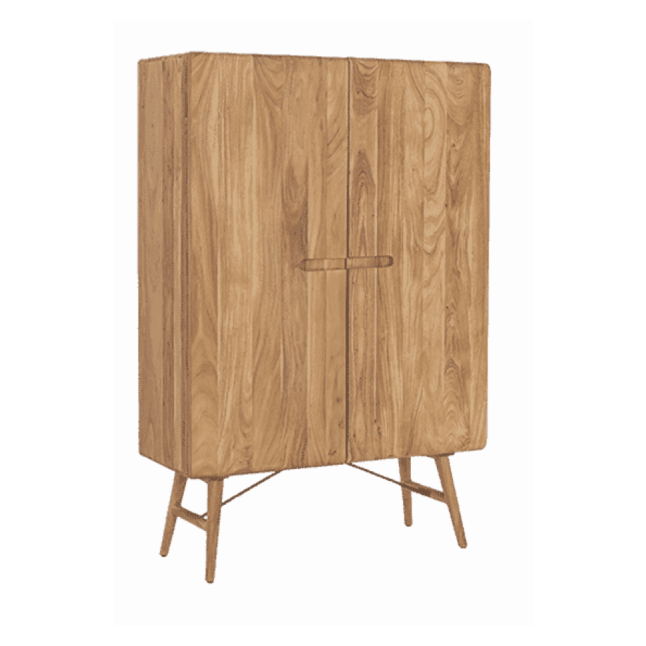 Tower Living Opbergkast 'Aura' Acaciahout, 150 x 100cm, kleur Naturel afbeelding 1