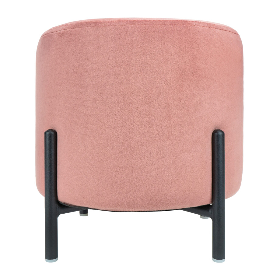 QUVIO Poef - Fluweel - 30 x 31 cm - Roze afbeelding 1