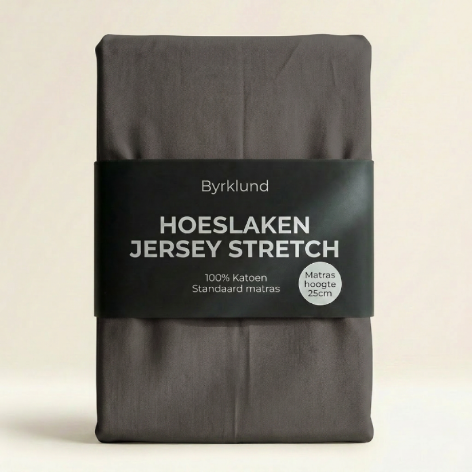 Hoeslaken Katoen - Jersey Stretch - Antraciet - 140x200cm - Antraciet - Byrklund - Dekbed-Discounter.nl Hoeslaken Katoen - Jersey Stretch - Antraciet - 140x200cm - Antraciet - Byrklund - Dekbed-Discounter.nl afbeelding