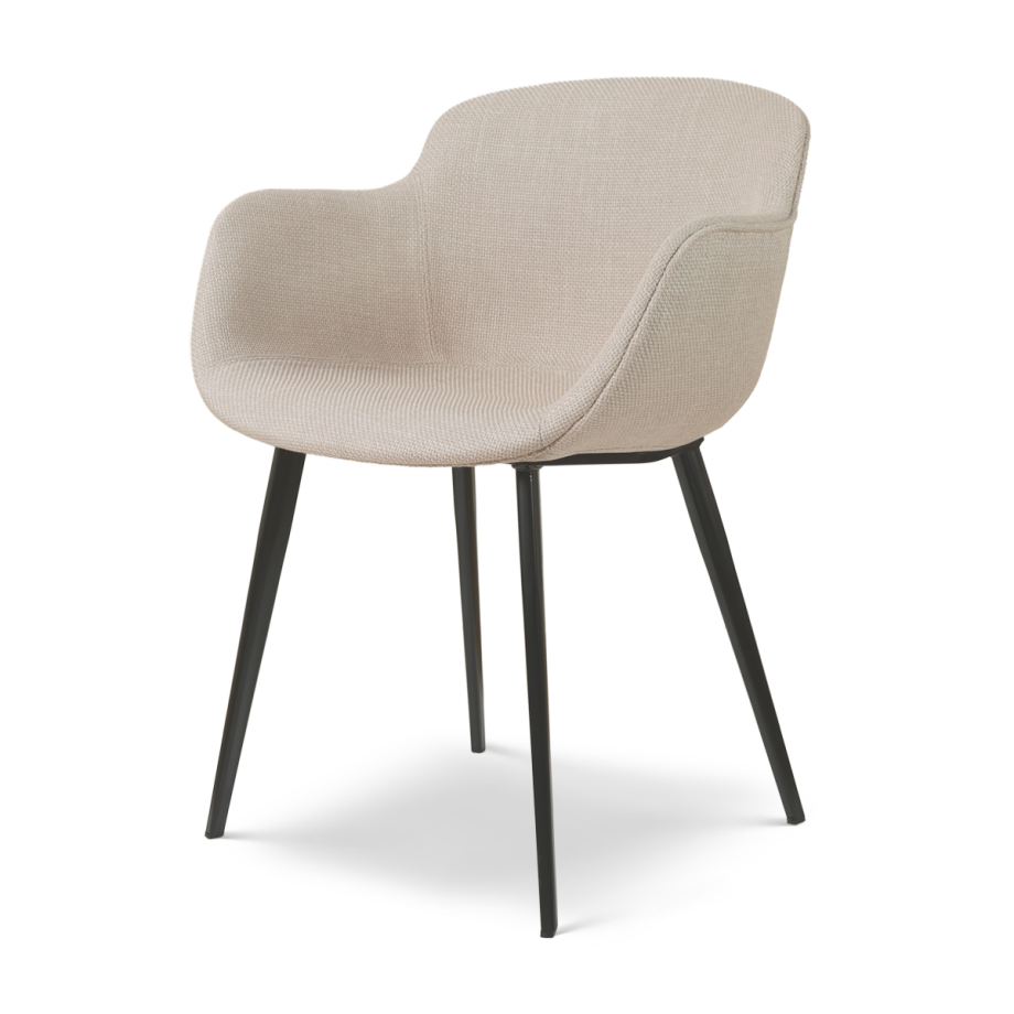 Elma eetkamerstoel beige met armleuning afbeelding 1