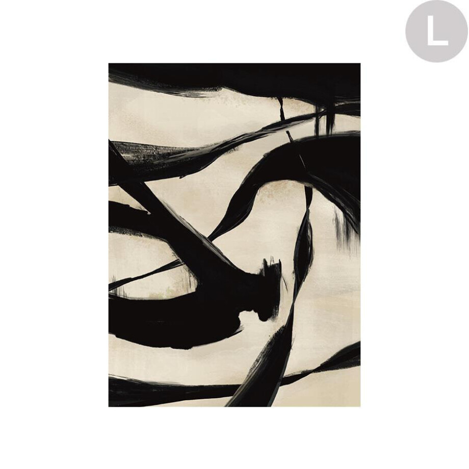 Urban Cotton Wandkleed 'Nocturne Fortex' in zwart frame, Large, 145 x 190cm afbeelding 