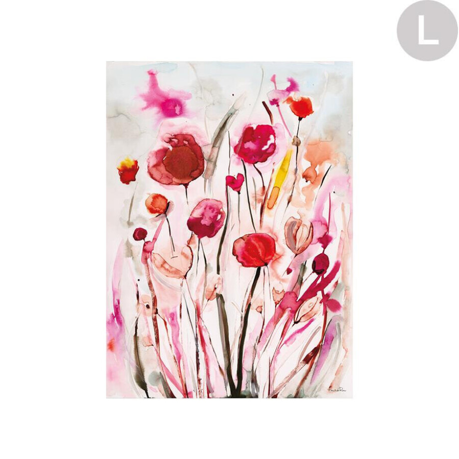 Urban Cotton Wandkleed 'Spring Flowers' in zwart frame, Large, 145 x 190cm afbeelding 