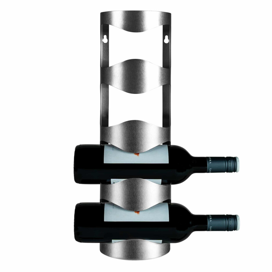 QUVIO Wijnrek voor wand - Voor 4 flessen - Aluminium QUVIO Wijnrek voor wand - Voor 4 flessen - Aluminium afbeelding 1