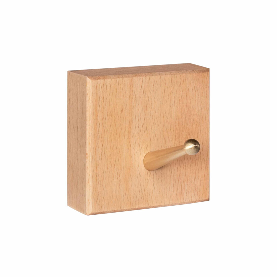 QUVIO Wandhaak / Handdoekhaak - Lichtbruin en goud QUVIO Wandhaak / Handdoekhaak - Lichtbruin en goud afbeelding 1