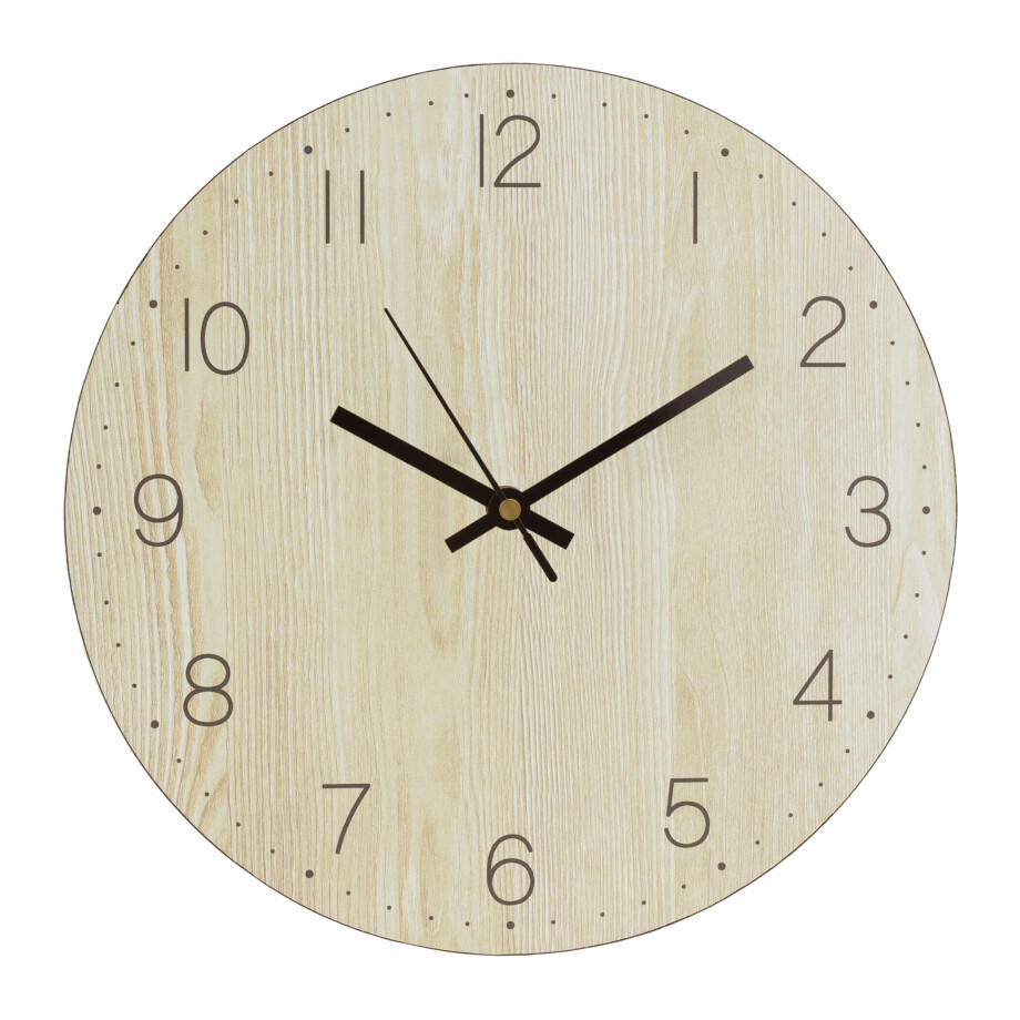 QUVIO Wandklok - Hout - Diameter 30 cm QUVIO Wandklok - Hout - Diameter 30 cm afbeelding 1
