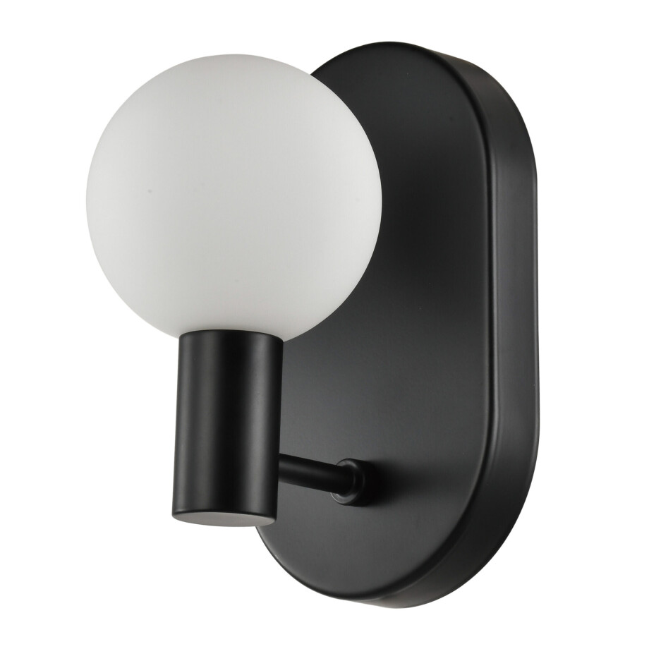 QUVIO Zwarte wandlamp - 1 lichtpunt - Metaal - Glas QUVIO Zwarte wandlamp - 1 lichtpunt - Metaal - Glas afbeelding 1