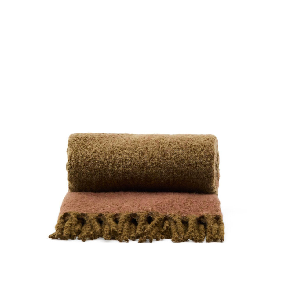 Kave Home Plaid 'Elvori' 170 x 130cm, kleur Donkergroen afbeelding 1