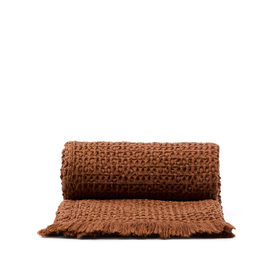 Kave Home Plaid 'Nulina' 130 x 170cm, kleur Oranje/Bruin afbeelding 1