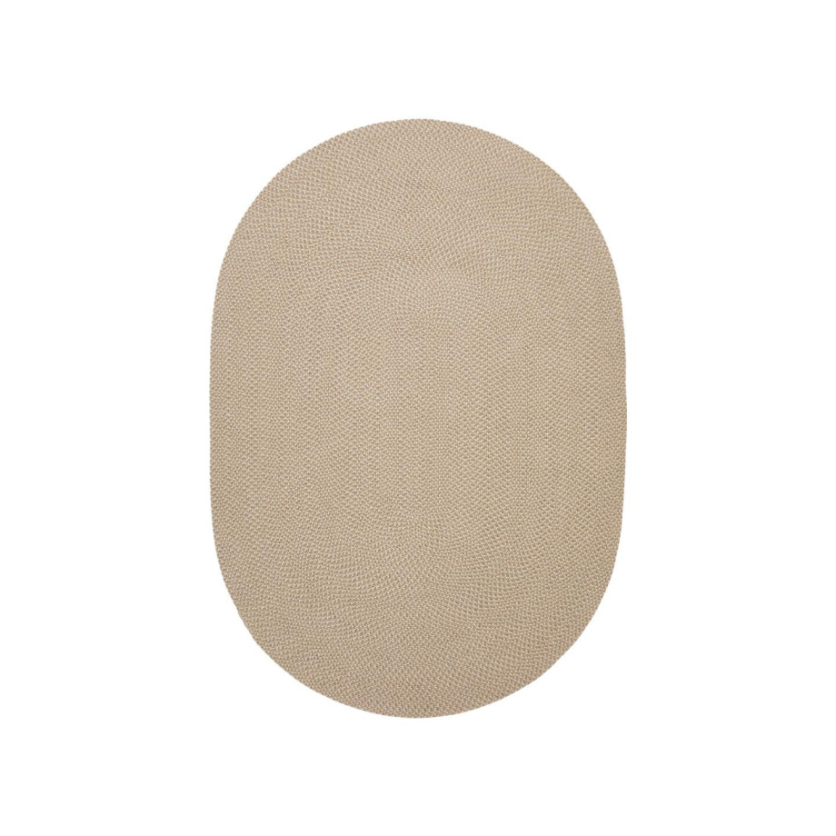 Kave Home Ovaal Vloerkleed 'Rodhe' PET, 160 x 230cm, kleur Beige afbeelding 1