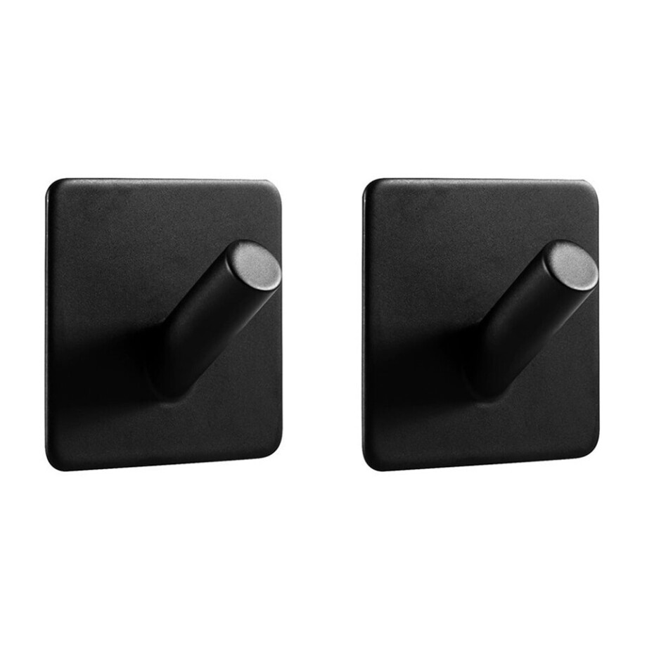 XIVADA Handdoekhaak Paza - Rvs - 3M Tape - Zwart - Set van 2 XIVADA Handdoekhaak Paza - Rvs - 3M Tape - Zwart - Set van 2 afbeelding 1