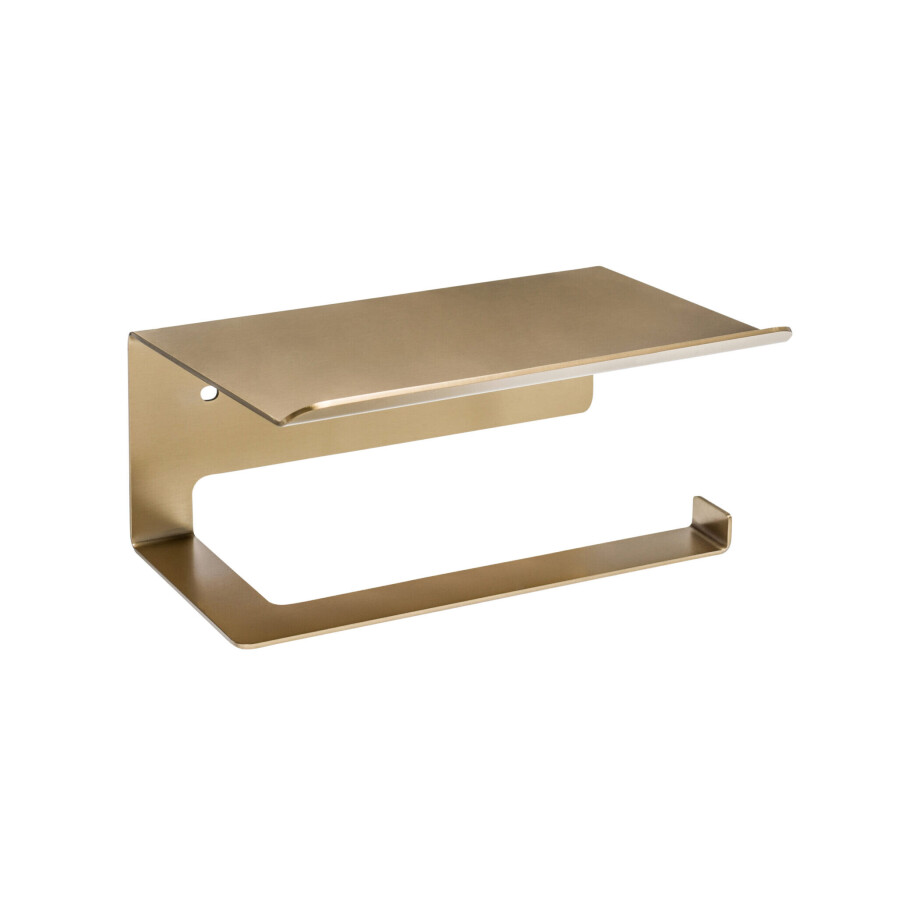 XIVADA WC Rolhouder Zeus - Met plankje - Inclusief schroefset - Goud afbeelding 1