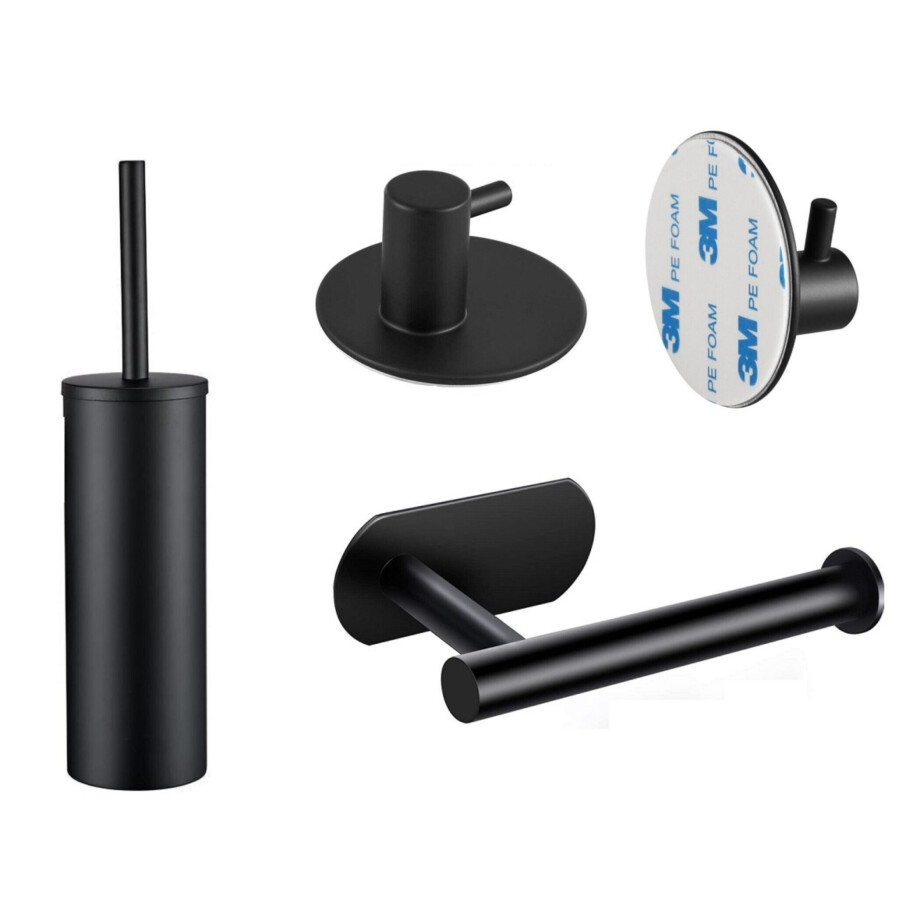 XIVADA Toilet set - Toiletborstel - Wc rolhouder - Handdoekhaken XIVADA Toilet set - Toiletborstel - Wc rolhouder - Handdoekhaken afbeelding 1
