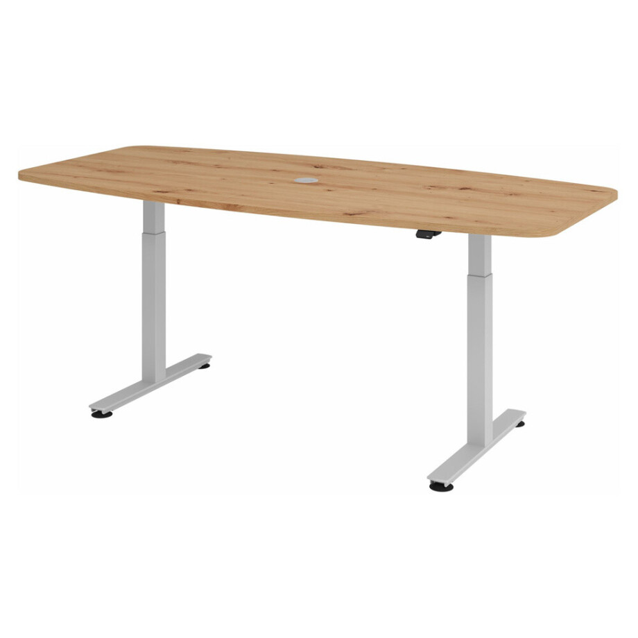 XMST 22 S | Bureau - 220 x 103 Knoestige Eiken Tafelhoogte I Elektrisch in hoogte verstelbaar XMST 22 S | Bureau - 220 x 103 Knoestige Eiken Tafelhoogte I Elektrisch in hoogte verstelbaar afbeelding