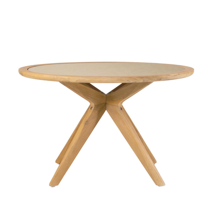 Kave Home Ronde Eettafel 'Julieta' Massief Acacia / Polycement, 120cm, kleur Beige afbeelding 1