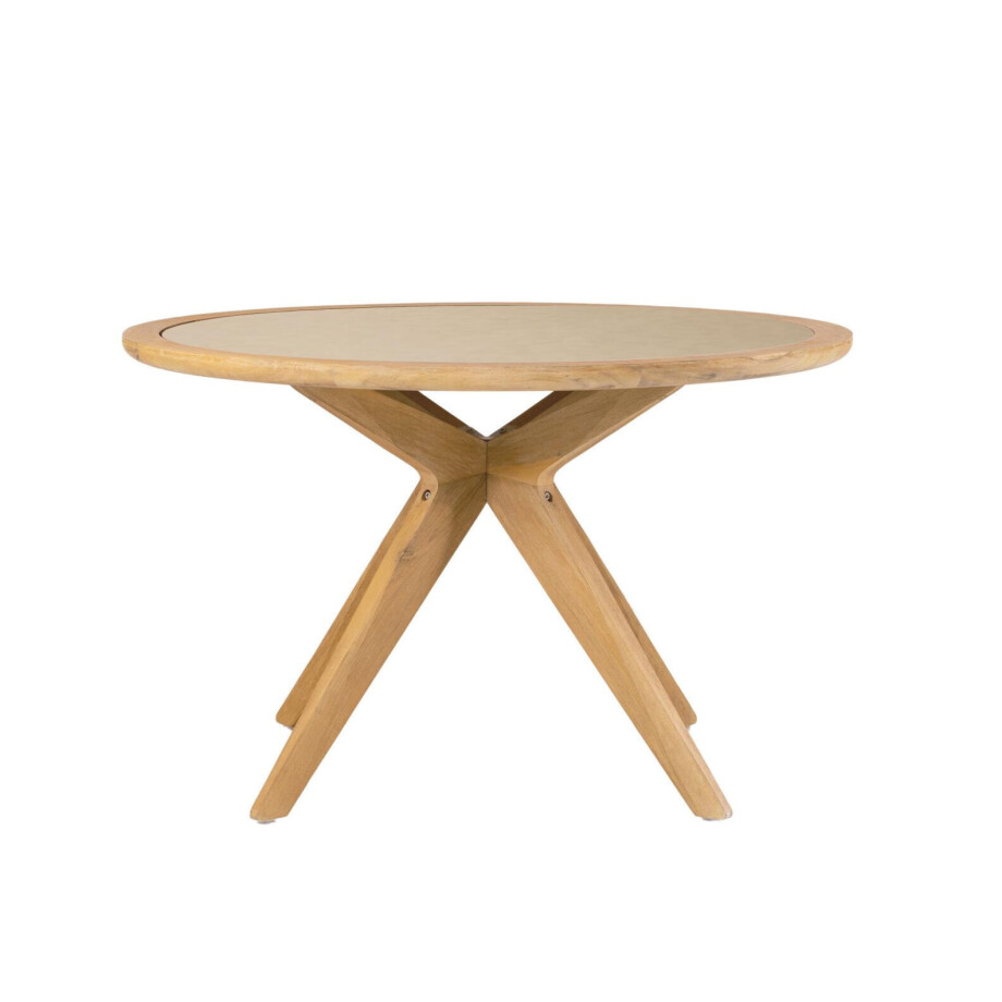 Kave Home Ronde Eettafel 'Julieta' Massief Acacia / Polycement, 120cm, kleur Beige afbeelding 1