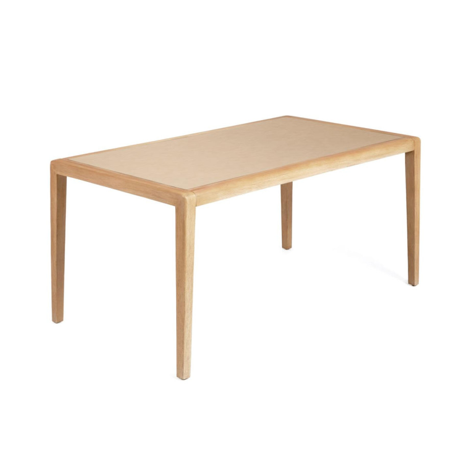 Kave Home Eettafel 'Better' Massief Acacia / Polycement, 160 x 90cm, kleur Beige afbeelding 1