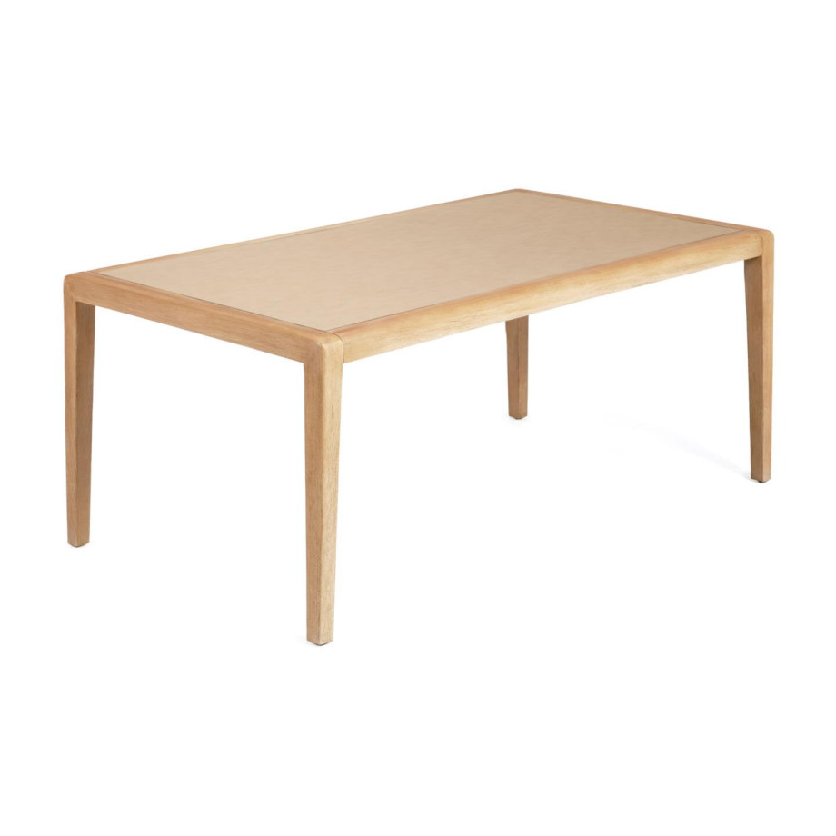 Kave Home Eettafel 'Better' Massief Acacia / Polycement, 200 x 90cm, kleur Beige afbeelding 1