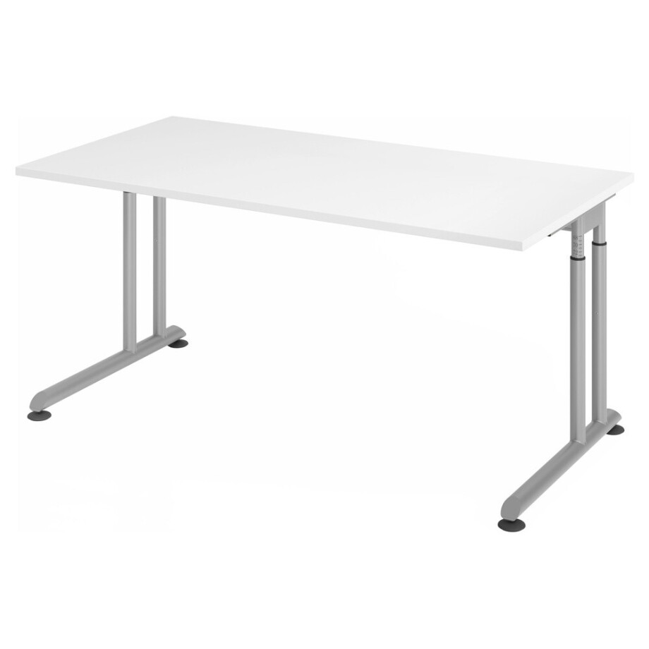 ZENO 16 S | Bureau - 160 x 80 Tafelhoogte I In hoogte verstelbaar Wit/Zilver ZENO 16 S | Bureau - 160 x 80 Tafelhoogte I In hoogte verstelbaar Wit/Zilver afbeelding
