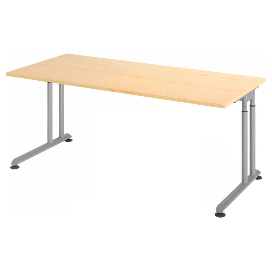ZENO 19 S | Bureau - 180 x 80 Esdoorn/Zilver Tafelhoogte I In hoogte verstelbaar ZENO 19 S | Bureau - 180 x 80 Esdoorn/Zilver Tafelhoogte I In hoogte verstelbaar afbeelding
