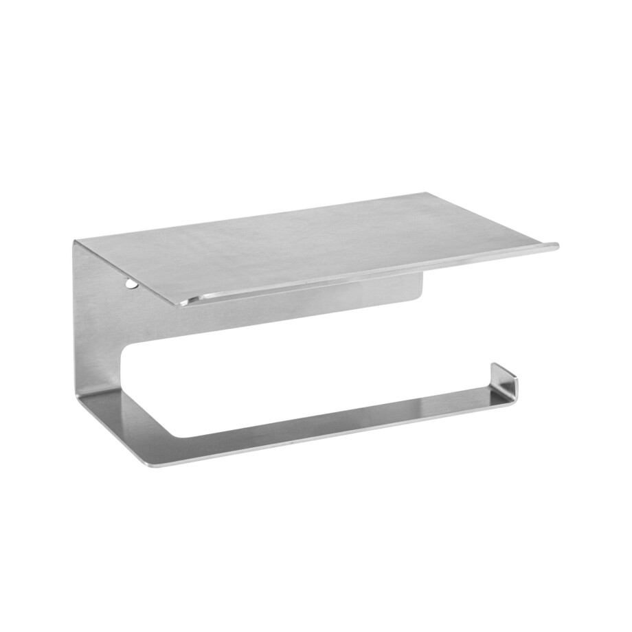 XIVADA WC Rolhouder Zeus - Met plankje - Inclusief schroefset - Zilver afbeelding 1