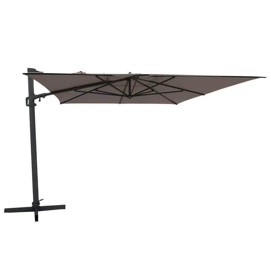 Vrijhangende zweefparasol Malta 300x400cm taupe Vrijhangende zweefparasol Malta 300x400cm taupe afbeelding